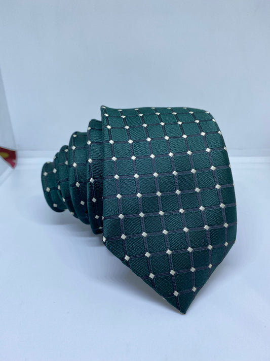 SLIM NARROW FANCY TIE CHECK DOTS