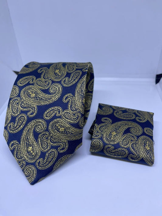 PAISLEY DESIGN TIE WITH POCKET SQUARE